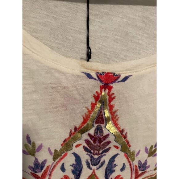 Lucky Lotus Shirt Womens 1X White Mandala Floral Graphic Scoop Neck READ - Picture 2 of 10